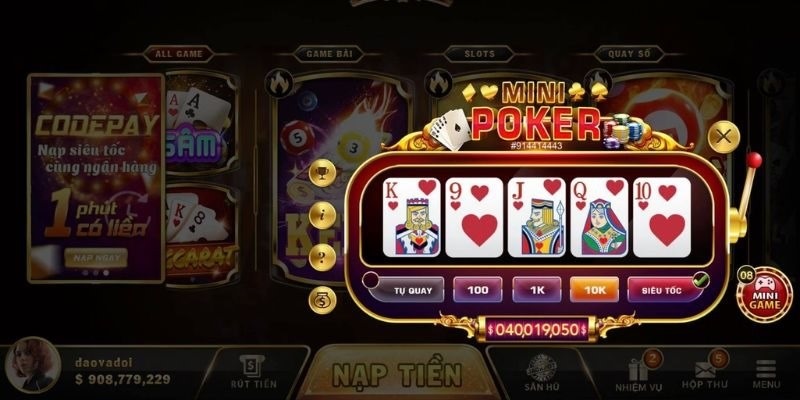 Cách Chơi Mini Poker Và Kinh Nghiệm Chơi Luôn Thắng Đậm